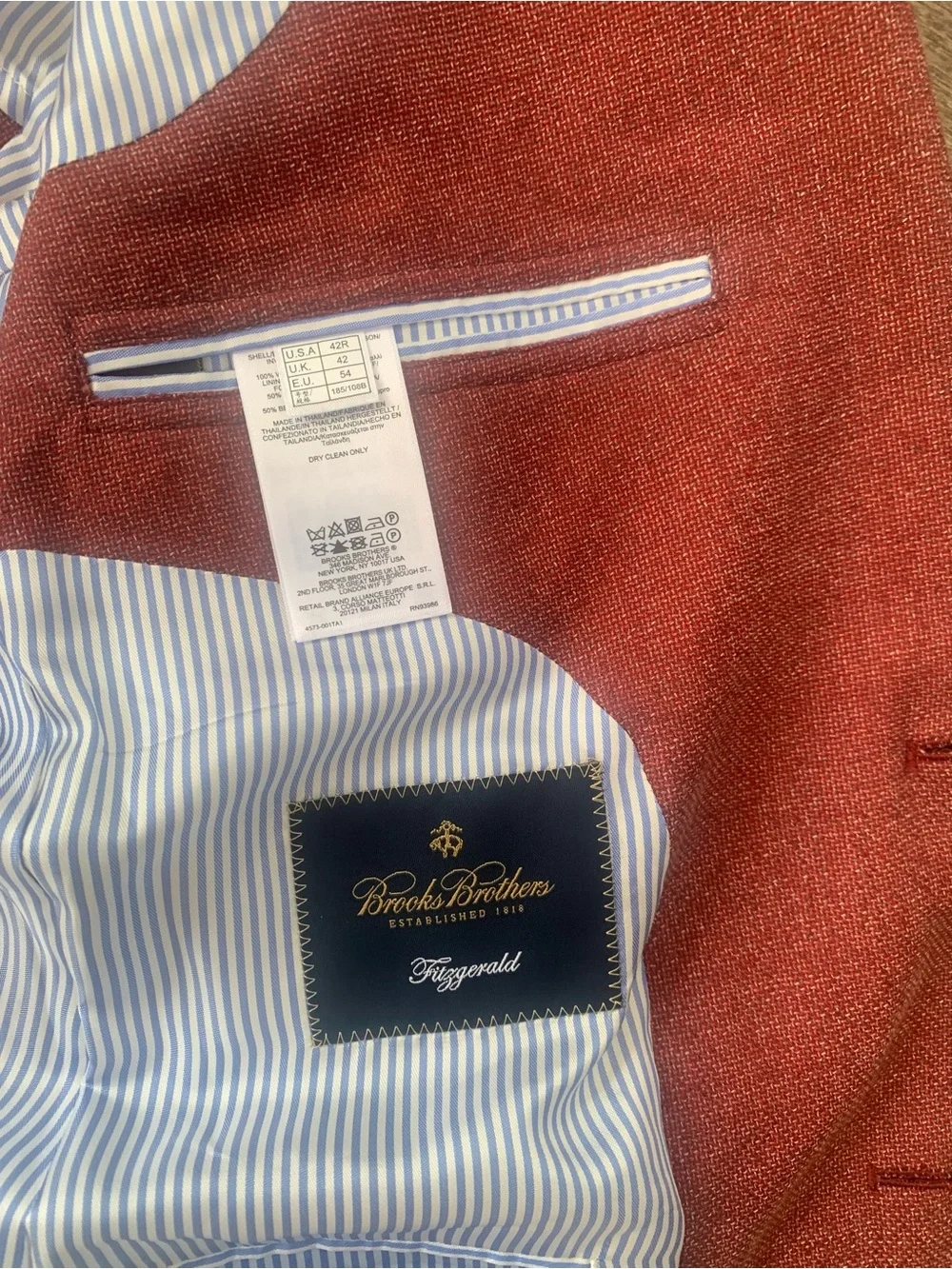 Brooks Brothers REDA Red Italian Wool Tweed Sport Coat- Classic Two-Button